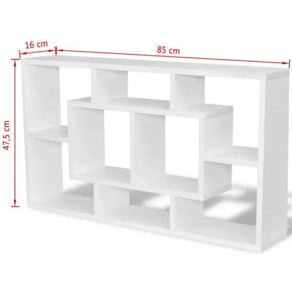 Valge 8 lahtriga seinariiul varjatud kinnitusega, 85 x 16 x 47,5 cm – 6
