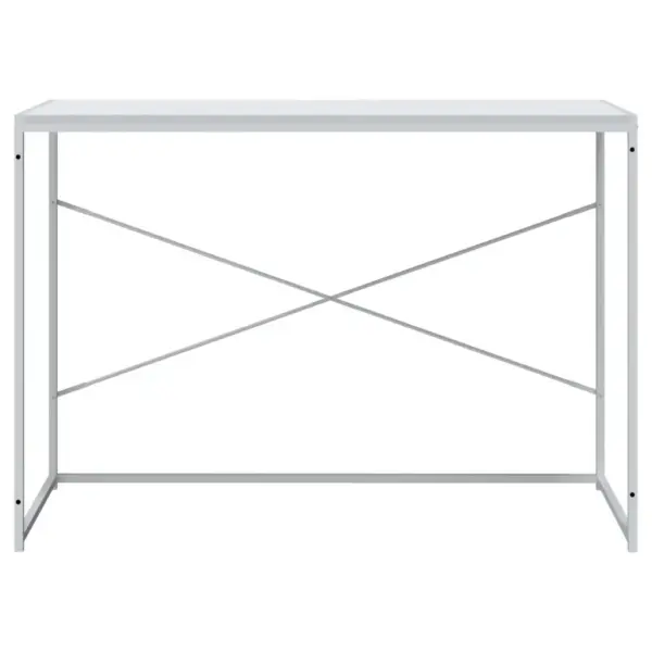 Valge kompaktne arvutilaud metallraamiga, puitlaastplaadist lauaplaadiga, 110 x 30 x 70 cm – 3