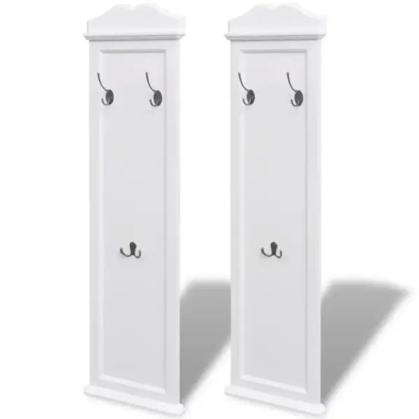 Barokkstiilis seinale paigaldatav riidenagikomplekt, 2 tk, valge, MDF ja nulupuit, 28 x 3,5 x 109 cm – 2
