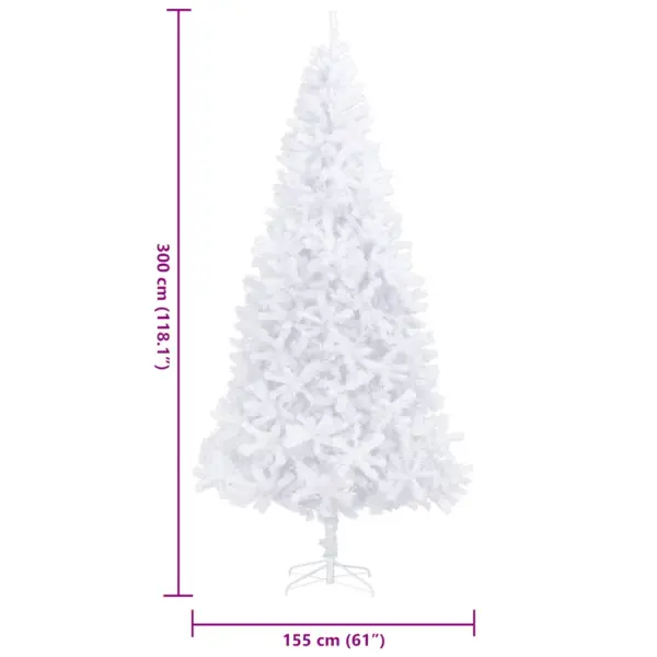 Valge eriti suur kunstkuusk terasest jalaga, 300 cm – 8