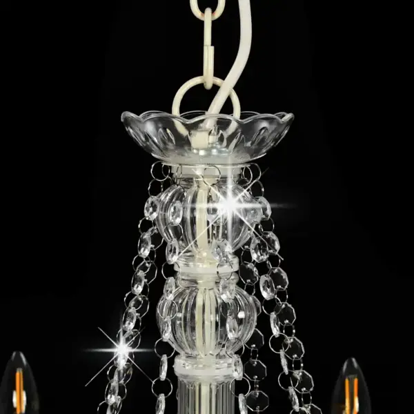 Valge helmestega lühter 8xE14, akrüülhelmed, 80 cm – 5