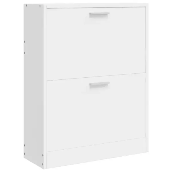 Valge jalanõukapp 2 sektsiooniga, tehispuit, 63,5 x 24 x 81 cm – 2