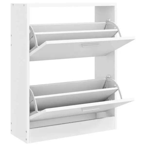 Valge jalanõukapp 2 sektsiooniga, tehispuit, 63,5 x 24 x 81 cm – 3