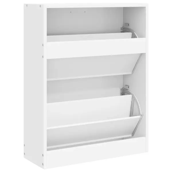 Valge jalanõukapp 2 sektsiooniga, tehispuit, 63,5 x 24 x 81 cm – 6