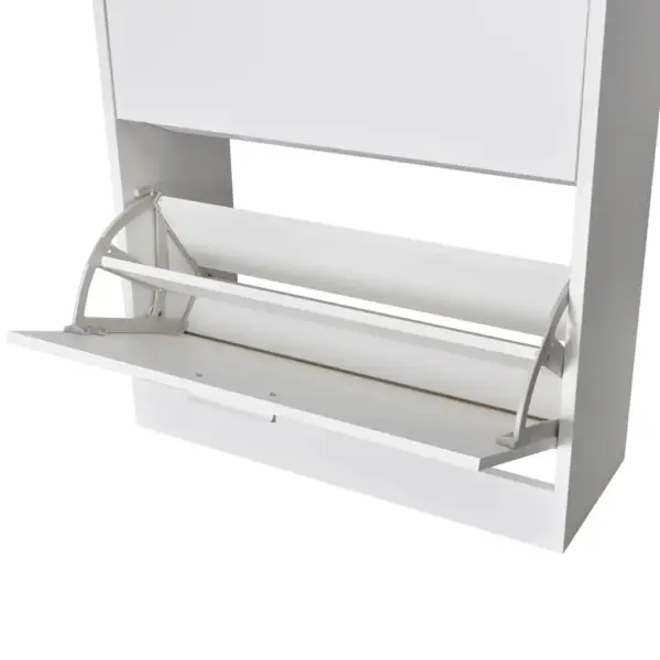 Valge jalanõukapp 2 sektsiooniga, tehispuit, 63,5 x 24 x 81 cm – 7