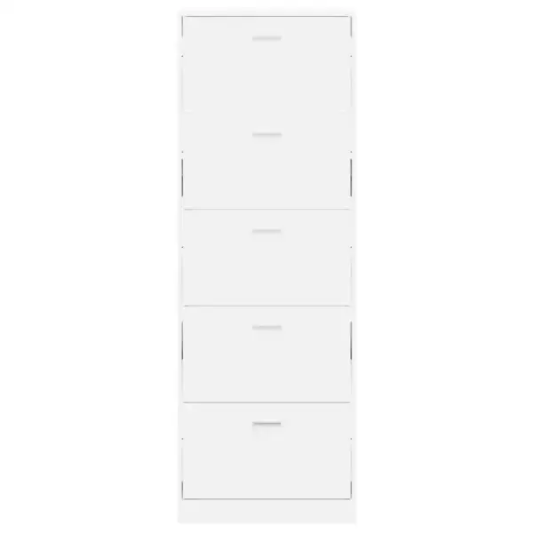 Kitsas valge jalanõukapp 5 sektsiooniga, 59 x 17 x 169 cm – 4