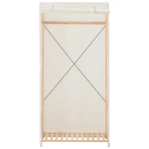 Kangast garderoob riidepuutoruga, valge, kuusepuidust raam, 79 x 40 x 170 cm – 2