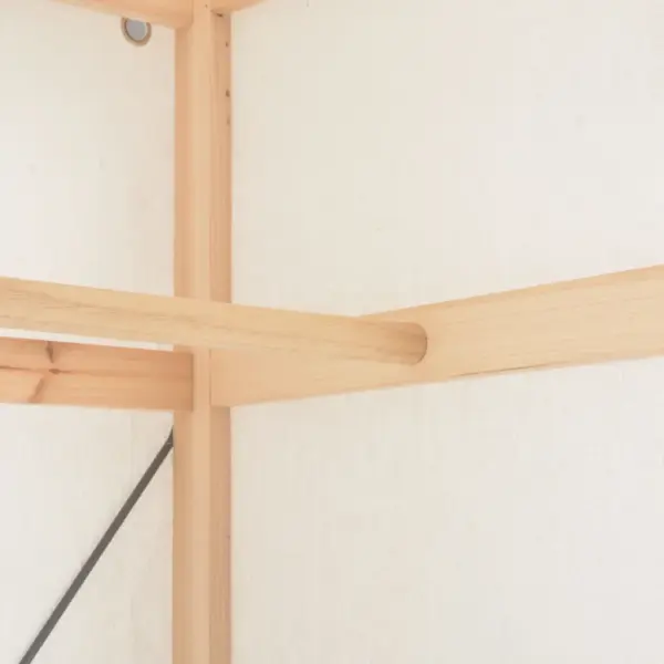 Kangast garderoob riidepuutoruga, valge, kuusepuidust raam, 79 x 40 x 170 cm – 5