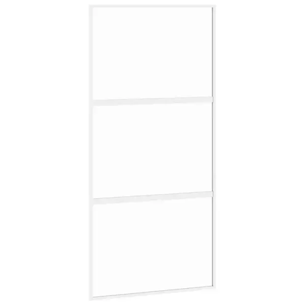 Valge karastatud klaasist liuguks alumiiniumraamiga, 102,5 x 205 cm – 2