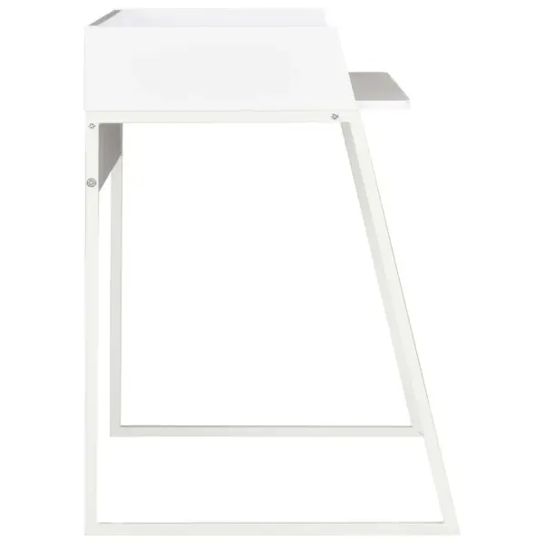 Valge kirjutuslaud kõrgendatud tagaplaadiga, U-jalgadega, 90 x 60 x 88 cm – 3