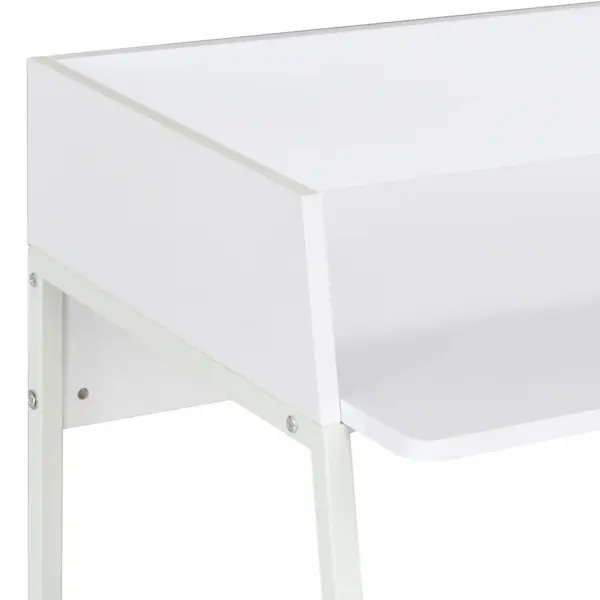 Valge kirjutuslaud kõrgendatud tagaplaadiga, U-jalgadega, 90 x 60 x 88 cm – 5
