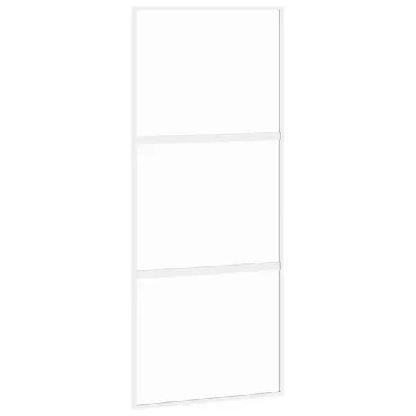 Valge karastatud klaasist liuguks alumiiniumraamiga, 90 x 205 cm – 2