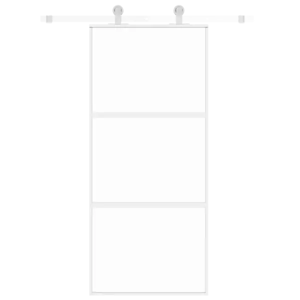 Valge karastatud klaasist liuguks alumiiniumraamiga, 90 x 205 cm – 3