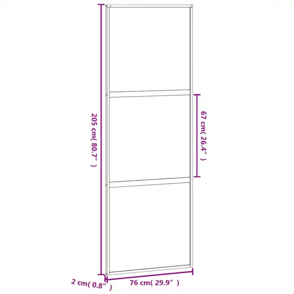 Valge lükanduks karastatud klaasiga, alumiiniumraam, 76 x 205 cm – 9