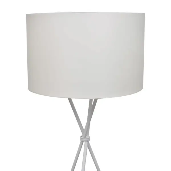 Valge kolmjalgne põrandalamp kangasvarjuga, varju Ø 38 cm, kõrgus 139 cm - 2