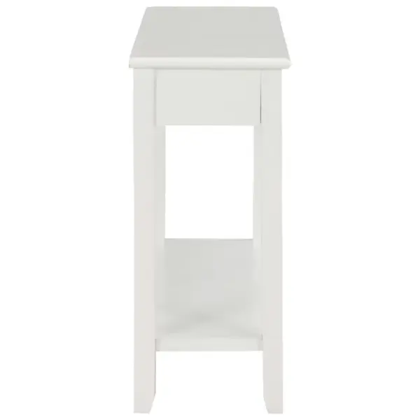 Valge konsoollaud kahe sahtli ja alumise riiuliga, 110 x 35 x 80 cm – 5