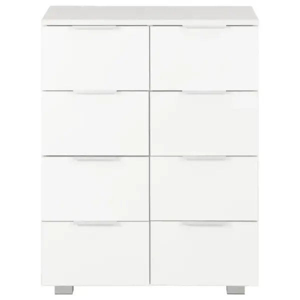 Valge kõrgläikega puhvetkapp 8 sahtliga, tehispuit, 60 x 35 x 80 cm – 3