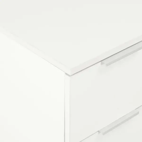 Valge kõrgläikega puhvetkapp 8 sahtliga, tehispuit, 60 x 35 x 80 cm – 7