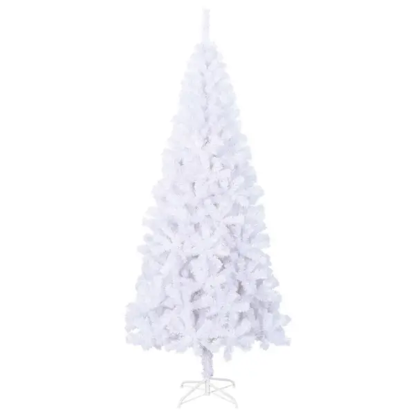 Tihe valge kunstkuusk PVCst, 240 cm, metalljalaga, 1300 oksa – 3