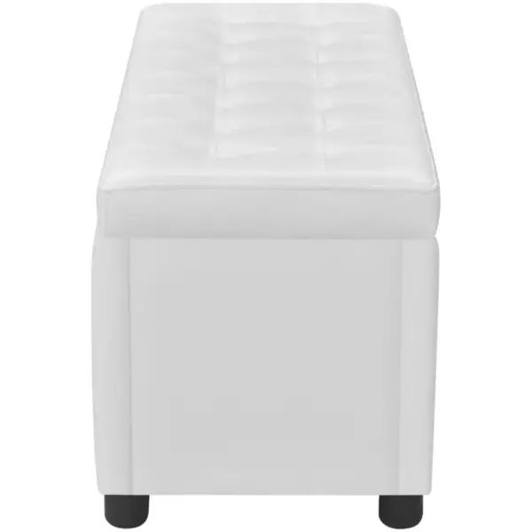 Valge kunstnahast hoiutumba jalatoeks ja lisatooliks, pööratava kaanega, 87,5 x 36 x 41 cm – 5