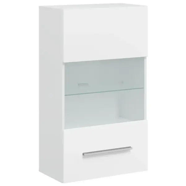 Valge LED-valgustusega sektsioonkapp, 5-osaline tehispuidust, 240 x 40 x 195 cm – 8