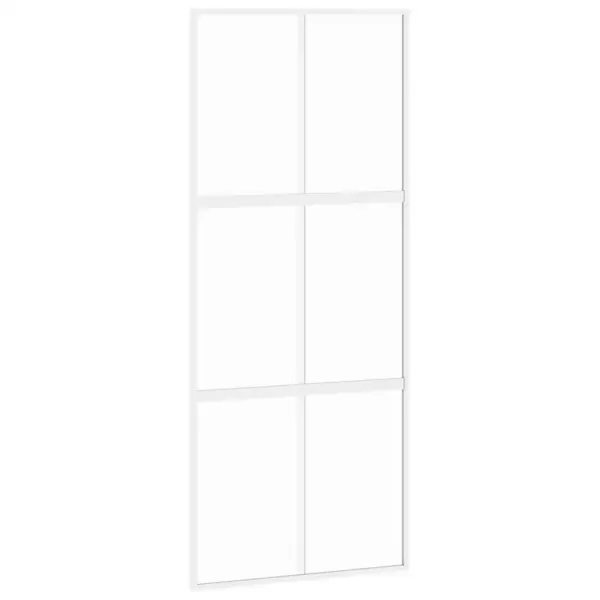 Valge klaasist liuguks alumiiniumraamiga, 90 x 205 cm – 2