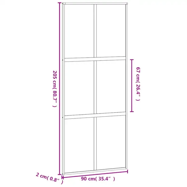 Valge klaasist liuguks alumiiniumraamiga, 90 x 205 cm – 9