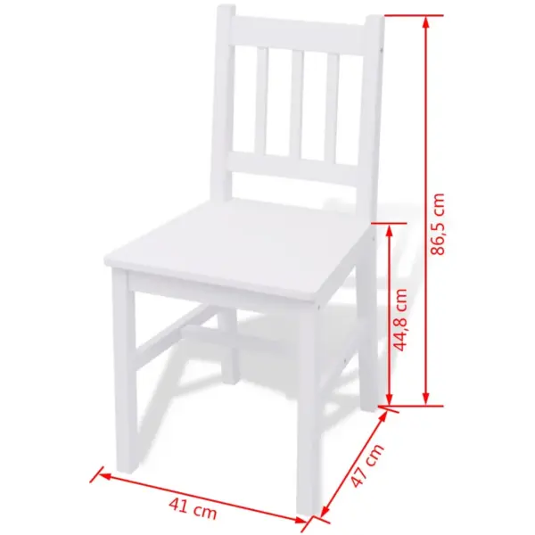 5-osaline valge männipuidust söögitoakomplekt, laud 70 x 70 cm – 7