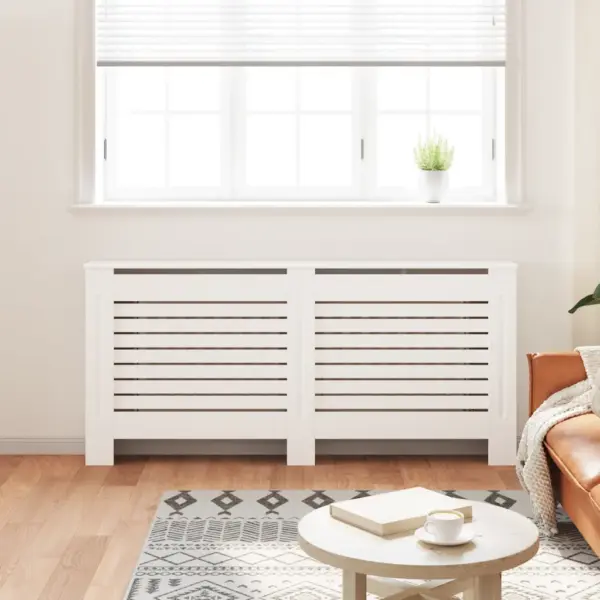 Valge radiaatorikate liistudega, MDF, 172 x 19 x 81,5 cm – 3