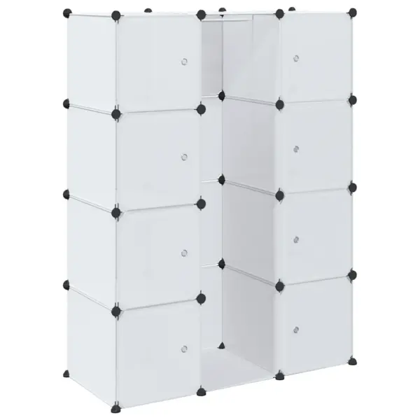 Valge modulaarne plastkapp 9 sektsiooniga, 109 x 36,5 x 143 cm - 2
