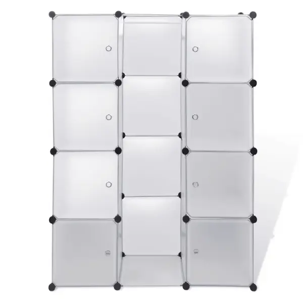 Valge modulaarne plastkapp 9 sektsiooniga, 109 x 36,5 x 143 cm - 3