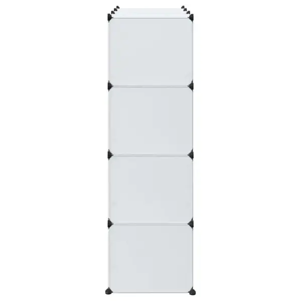Valge modulaarne plastkapp 9 sektsiooniga, 109 x 36,5 x 143 cm - 4