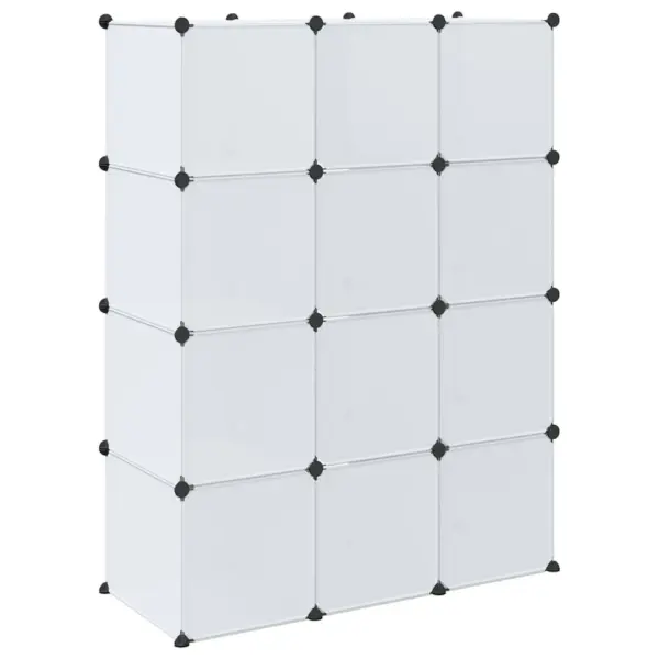 Valge modulaarne plastkapp 9 sektsiooniga, 109 x 36,5 x 143 cm - 5