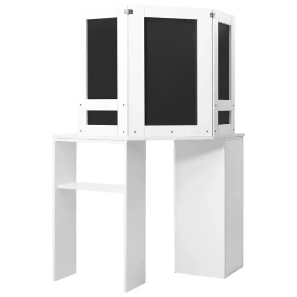 Nurga tualettlaud kolmepeegliga, valge MDF ja melamiin, 111 x 54 x 141,5 cm – 6