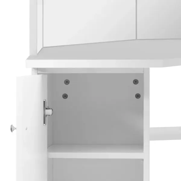 Nurga tualettlaud kolmepeegliga, valge MDF ja melamiin, 111 x 54 x 141,5 cm – 8