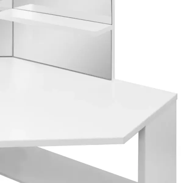 Nurga tualettlaud kolmepeegliga, valge MDF ja melamiin, 111 x 54 x 141,5 cm – 9