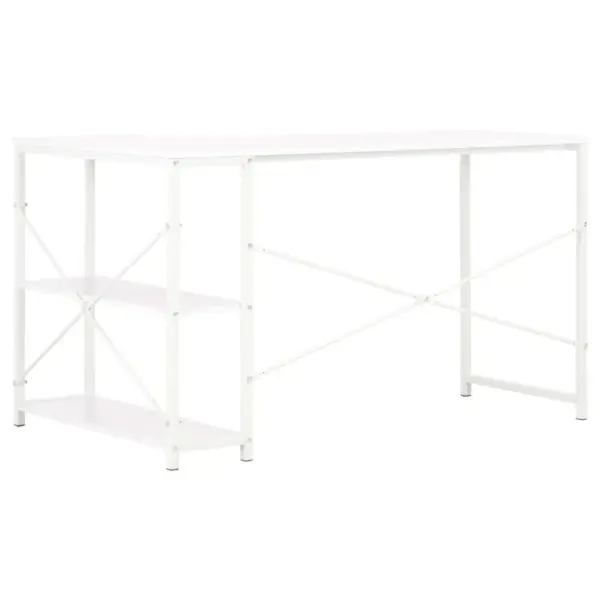 Valge L-kujuline arvutilaud 2 riiuliga, 120 x 72 x 70 cm – 4
