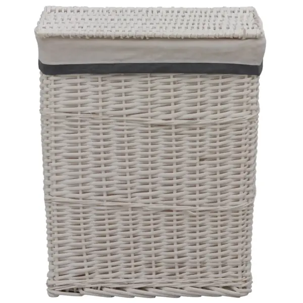 Valge pajust pesukorv kaanega, 43 x 34 x 57,5 cm – 2