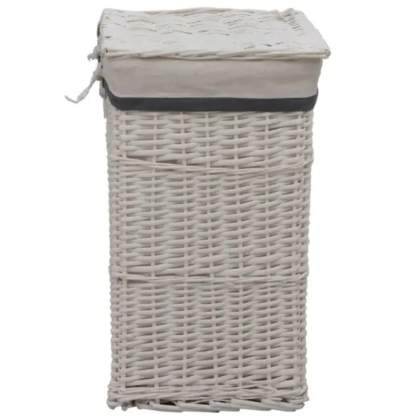 Valge pajust pesukorv kaanega, 43 x 34 x 57,5 cm – 3