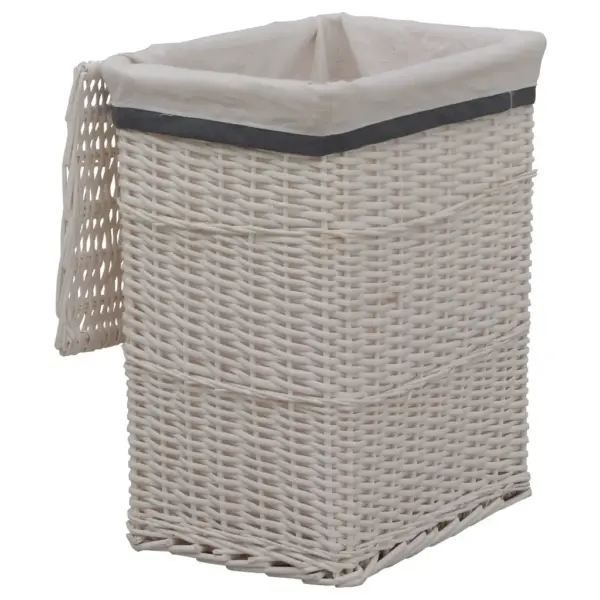 Valge pajust pesukorv kaanega, 43 x 34 x 57,5 cm – 5