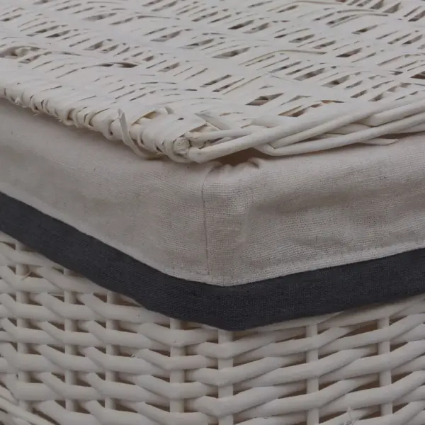 Valge pajust pesukorv kaanega, 43 x 34 x 57,5 cm – 7