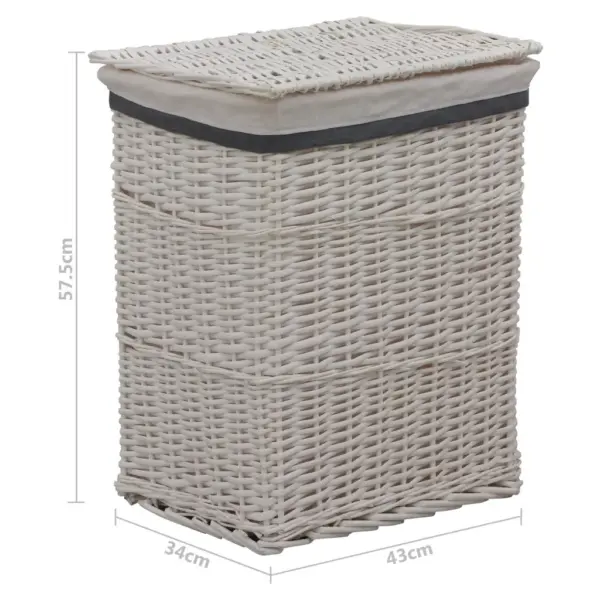Valge pajust pesukorv kaanega, 43 x 34 x 57,5 cm – 8