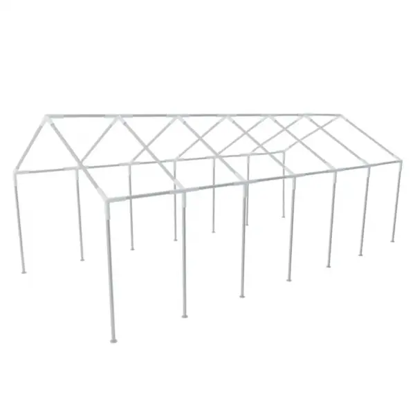 Valge PE peotelk 12 x 6 m külgpaneelide ja terasraamiga – 4