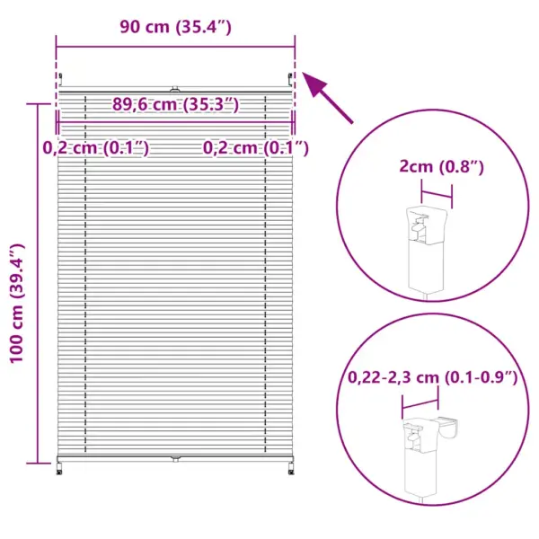 Valge plisseekardin klambrikinnitusega, 90 x 100 cm, kreppkangas – 10