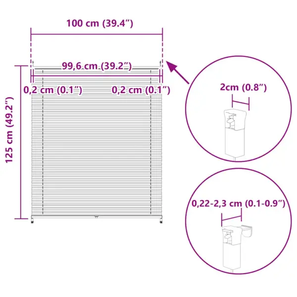 Valge plisseekardin klambrikinnitusega, 100 x 125 cm – 10