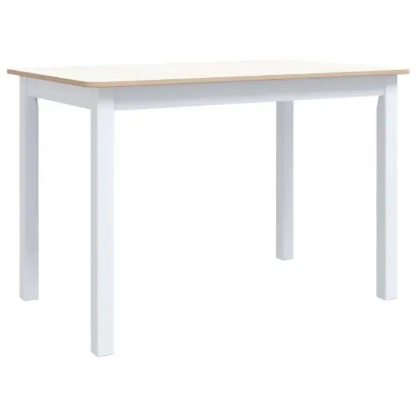 Valge-pruun söögilaud kautšukipuidust raamiga, 114 x 71 x 75 cm – 2