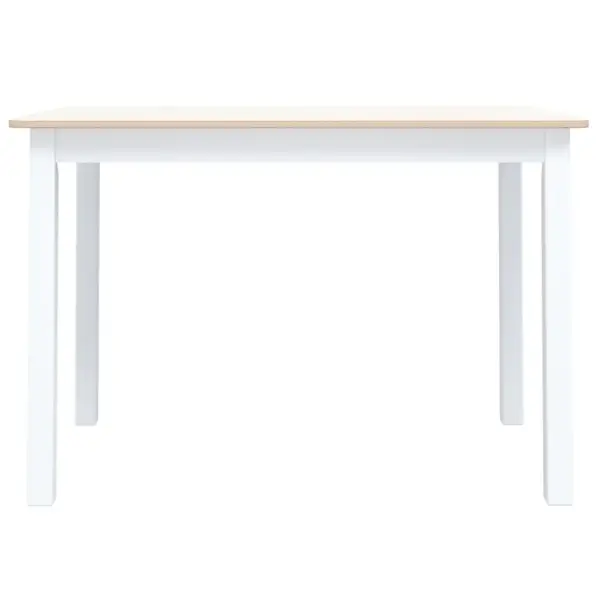 Valge-pruun söögilaud kautšukipuidust raamiga, 114 x 71 x 75 cm – 3