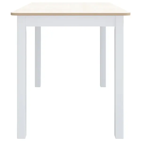 Valge-pruun söögilaud kautšukipuidust raamiga, 114 x 71 x 75 cm – 4