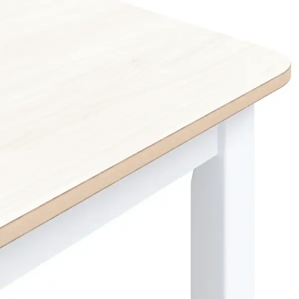 Valge-pruun söögilaud kautšukipuidust raamiga, 114 x 71 x 75 cm – 6