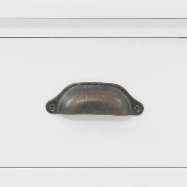 Valge puhvetkapp 3 ukse ja 3 sahtliga, MDF ja männipuit, 105 x 35 x 77,5 cm – 7